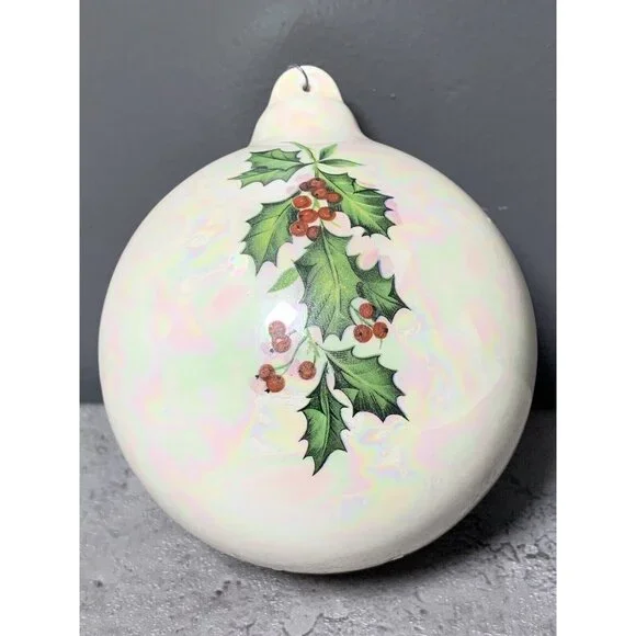 Porcelain Glass Christmas Ornaments 3.5in. (lot of 3) - Picture 7 of 8
